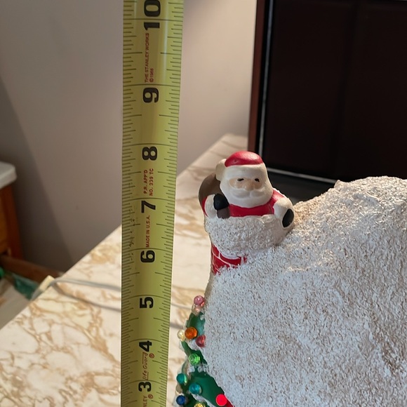 VTG 60’s Ceramic Christmas Table Light Project Piece Santa Snowman Round House - Picture 10 of 12